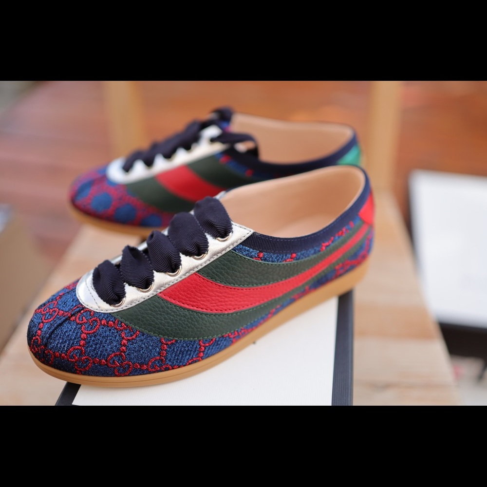 Gucci Women’s Falacer Lurex GG Sneaker Web Shoes